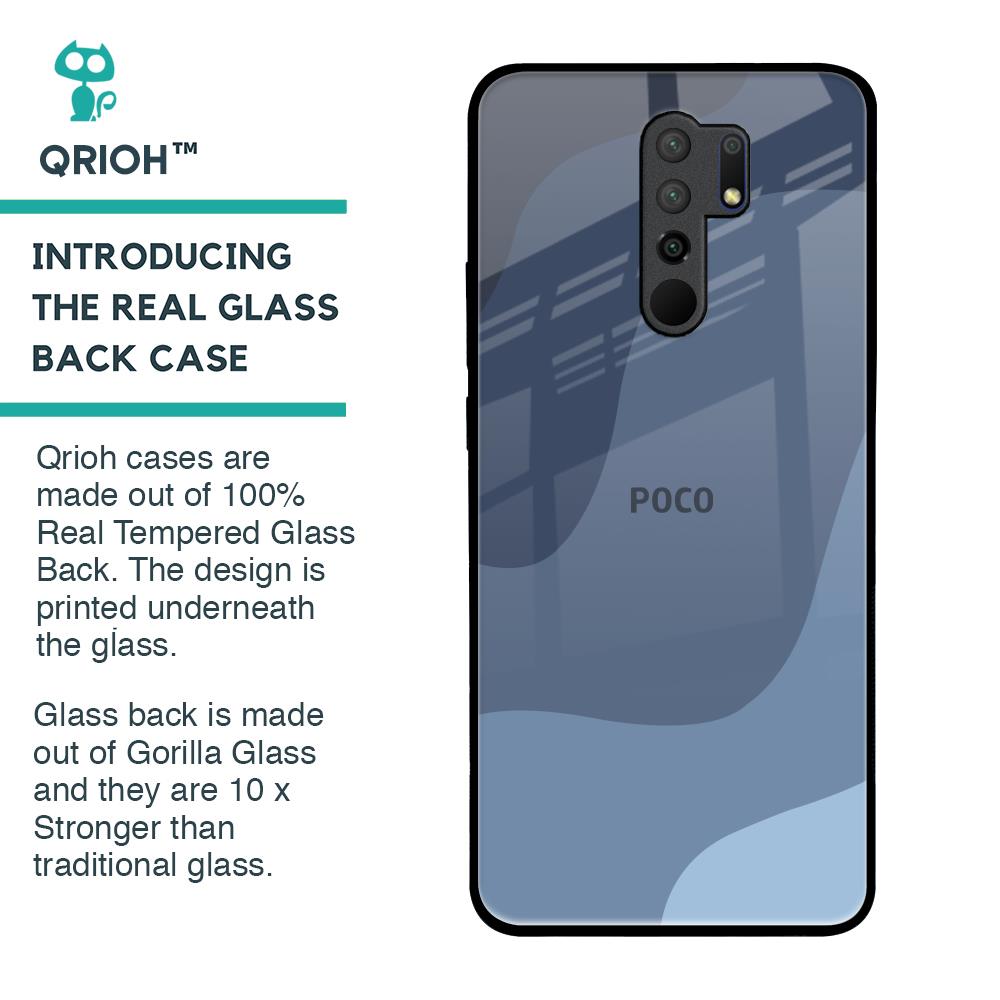 Navy Blue Ombre Glass Case for Poco M2