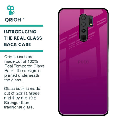 Magenta Gradient Glass Case For Poco M2