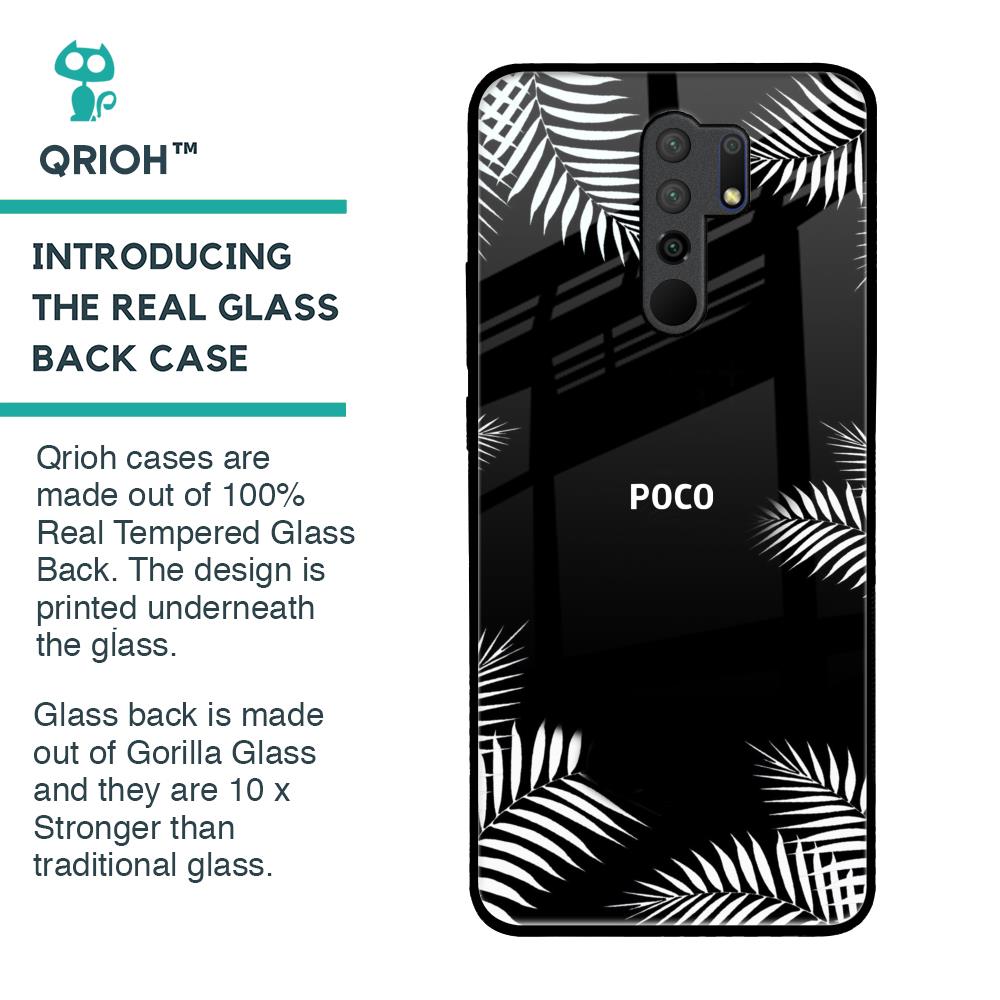 Zealand Fern Design Glass Case For Poco M2