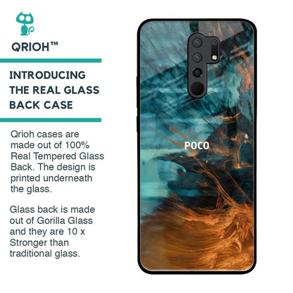 Golden Splash Glass Case for Poco M2