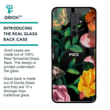 Flowers & Butterfly Glass Case for Poco M2