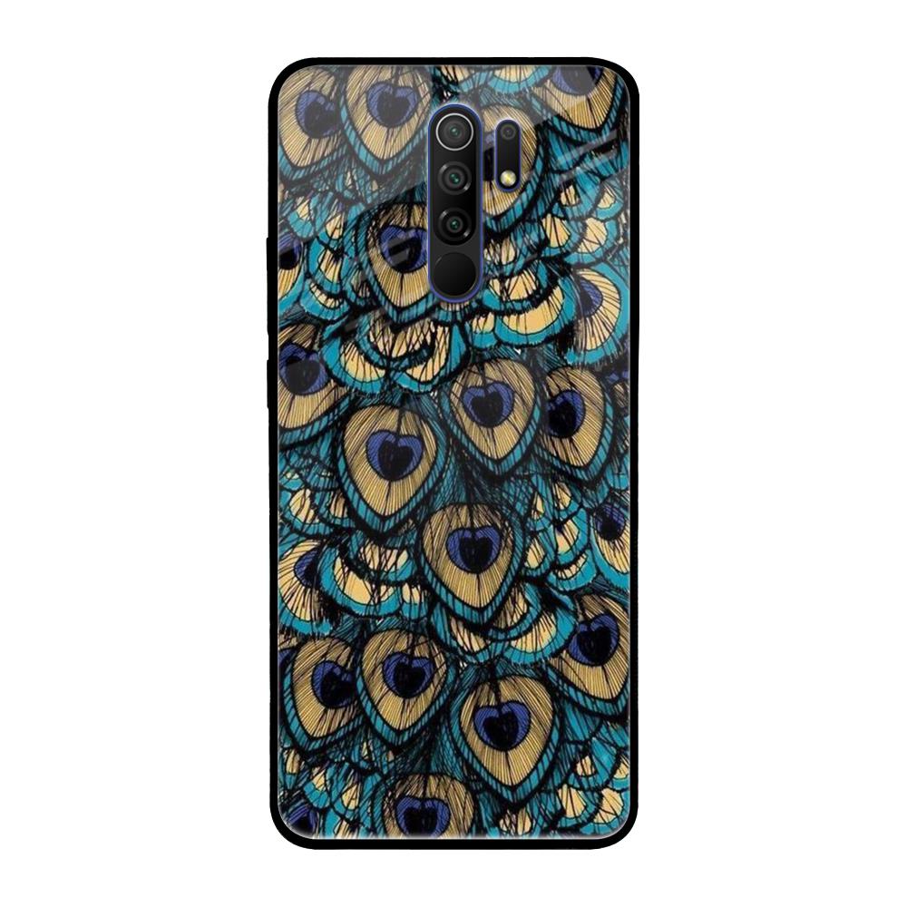 Peacock Feathers Poco M2 Glass Cases & Covers Online