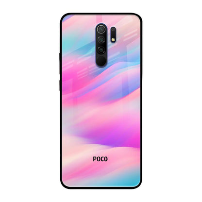 Colorful Waves Poco M2 Glass Cases & Covers Online