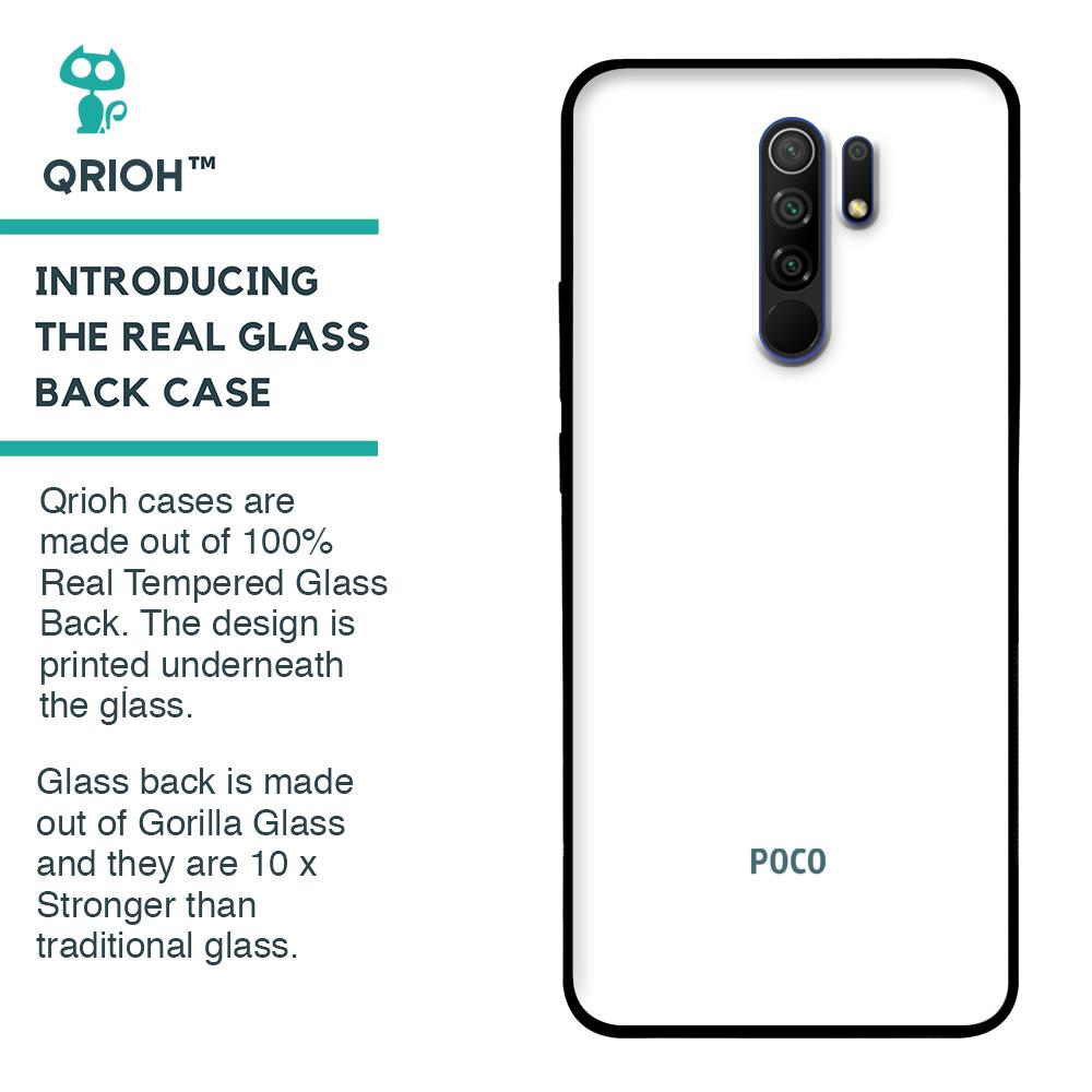 Arctic White Glass Case for Poco M2