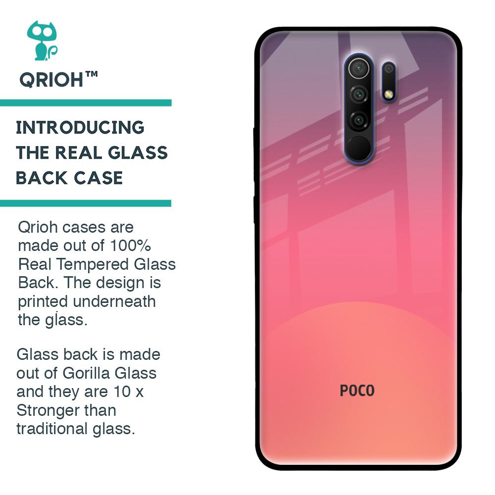 Sunset Orange Glass Case for Poco M2