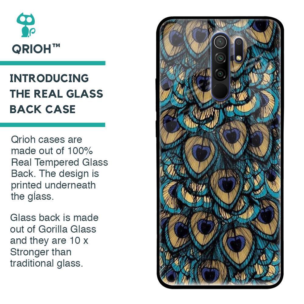 Peacock Feathers Glass case for Poco M2