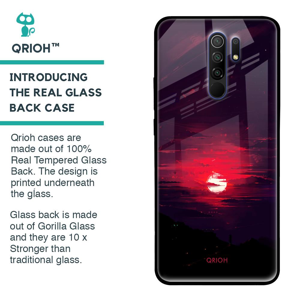 Morning Red Sky Glass Case For Poco M2