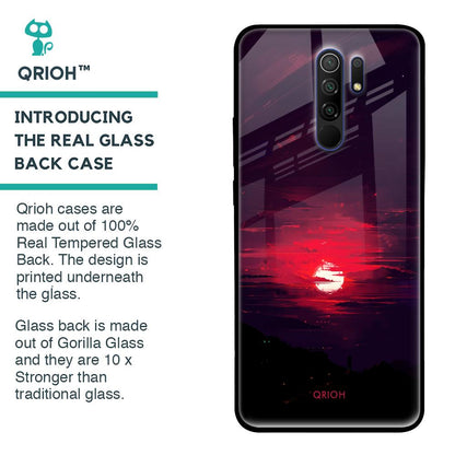Morning Red Sky Glass Case For Poco M2