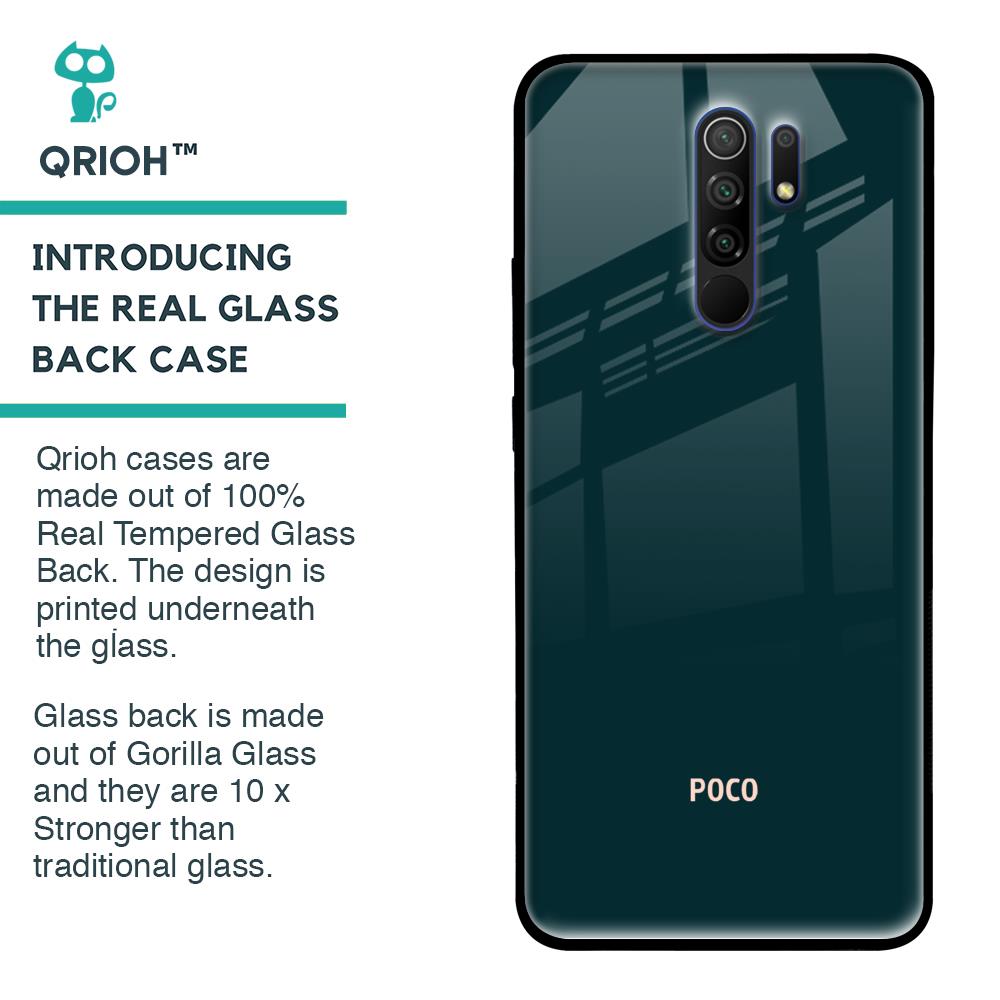 Hunter Green Glass Case For Poco M2