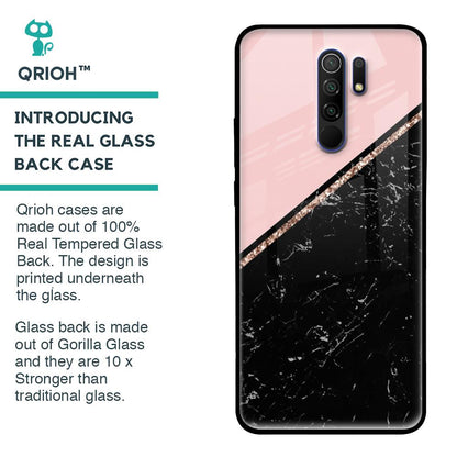Marble Texture Pink Glass Case For Poco M2