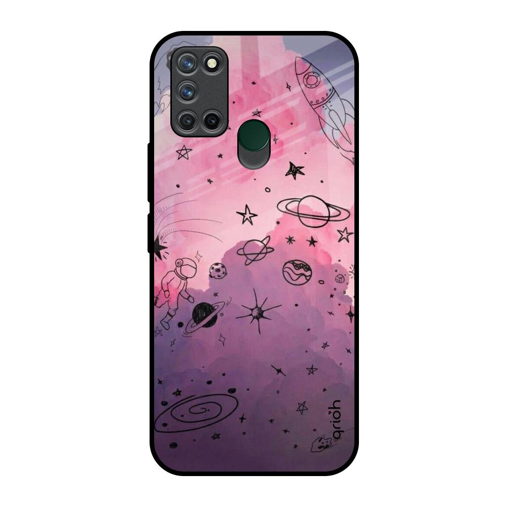 Space Doodles Realme 7i Glass Back Cover Online
