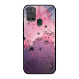 Space Doodles Realme 7i Glass Back Cover Online
