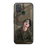 Blind Fold Realme 7i Glass Back Cover Online