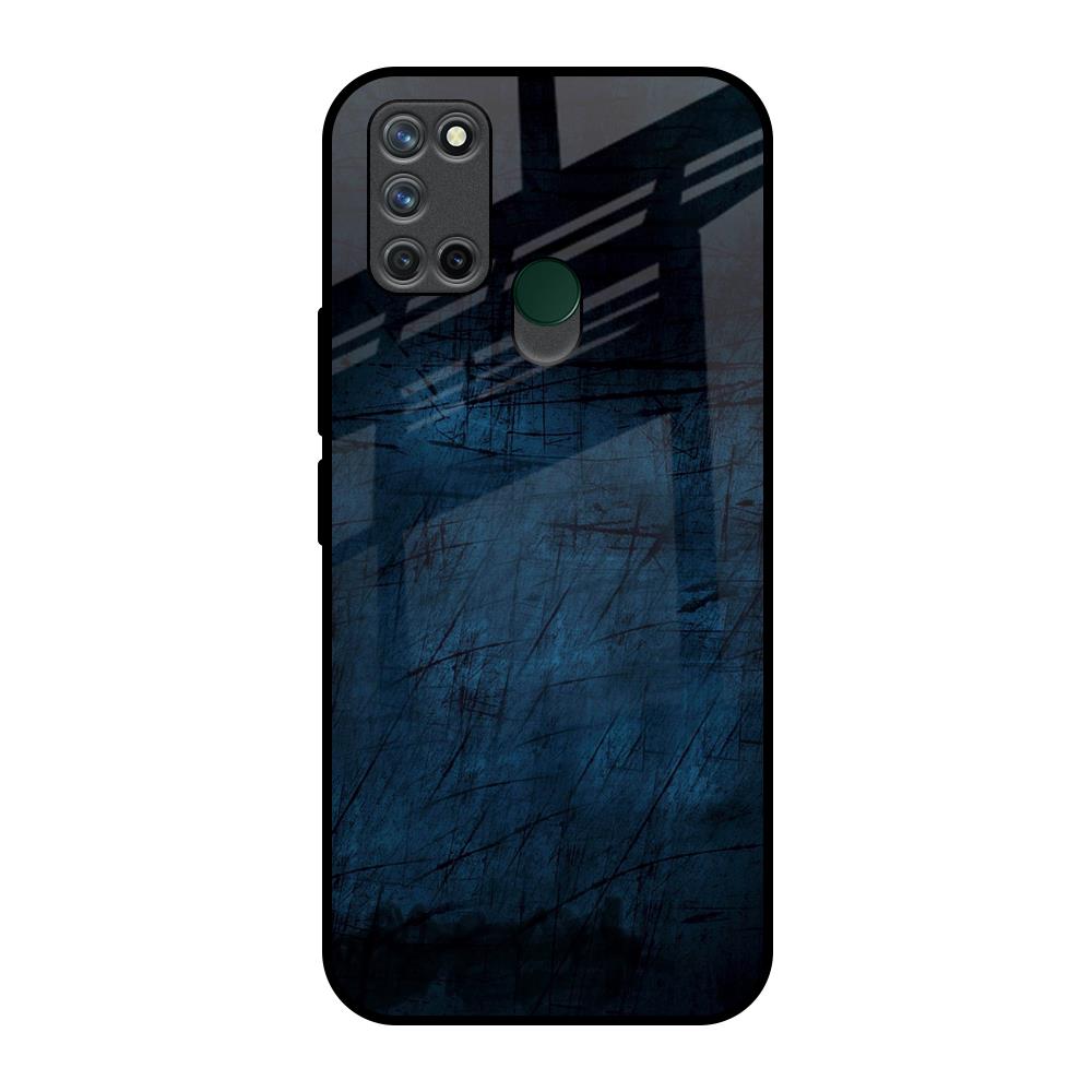 Dark Blue Grunge Realme 7i Glass Back Cover Online