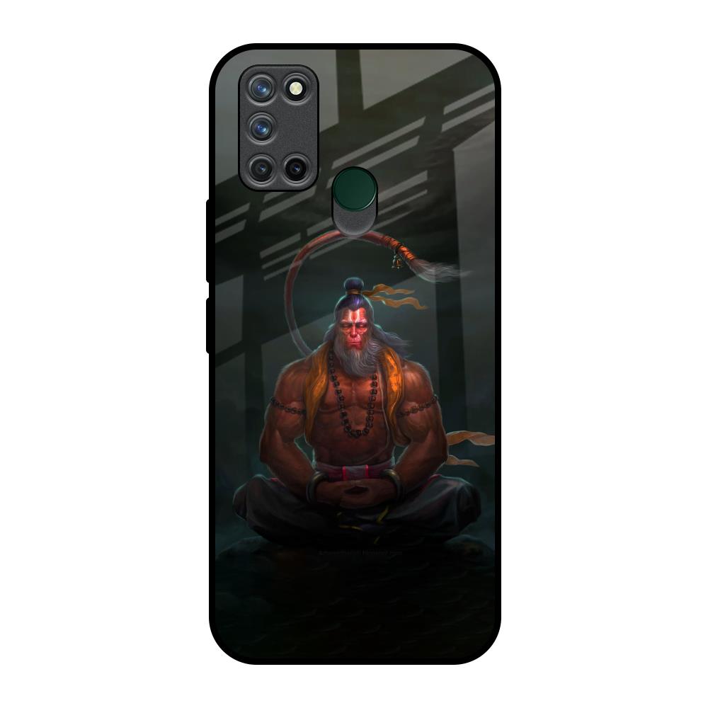 Lord Hanuman Animated Realme 7i Glass Back Cover Online