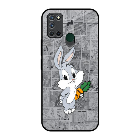 Cute Baby Bunny Realme 7i Glass Back Cover Online