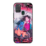 Radha Krishna Art Realme 7i Glass Back Cover Online