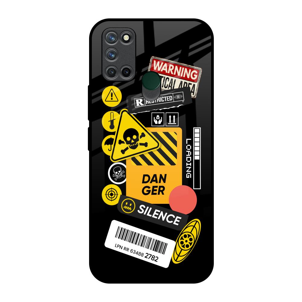 Danger Signs Realme 7i Glass Back Cover Online