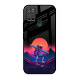 Retro Astronaut Realme 7i Glass Back Cover Online