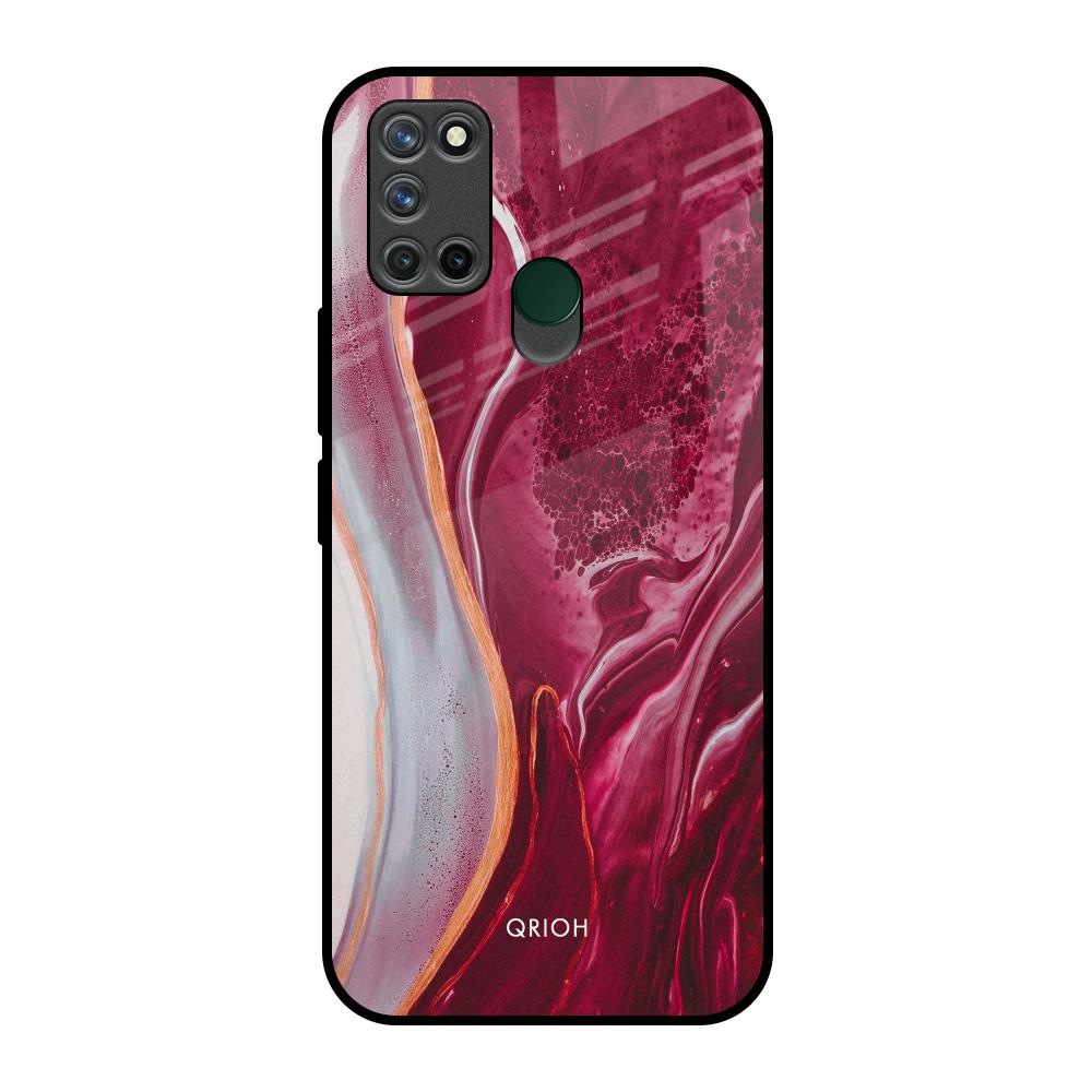 Crimson Ruby Realme 7i Glass Back Cover Online