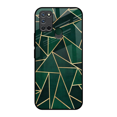 Abstract Green Realme 7i Glass Back Cover Online