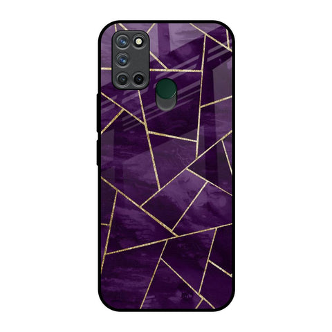 Geometric Purple Realme 7i Glass Back Cover Online