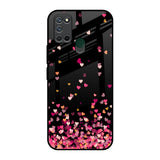 Heart Rain Fall Realme 7i Glass Back Cover Online