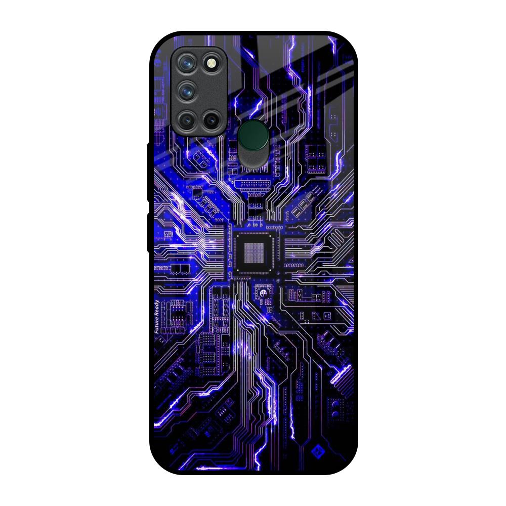 Techno Color Pattern Realme 7i Glass Back Cover Online