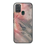 Pink And Grey Marble Realme 7i Glass Back Cover Online