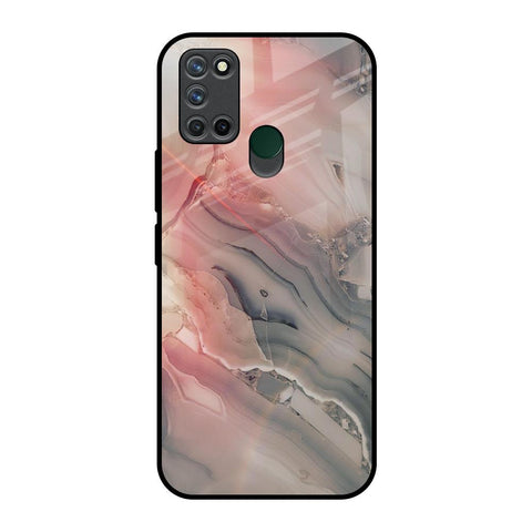 Pink And Grey Marble Realme 7i Glass Back Cover Online