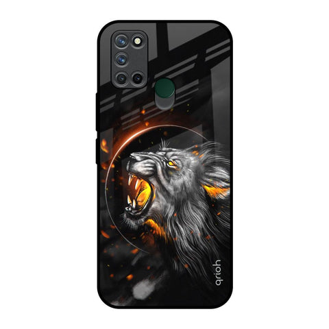 Aggressive Lion Realme 7i Glass Back Cover Online