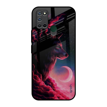 Moon Wolf Realme 7i Glass Back Cover Online
