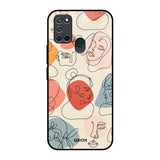 Abstract Faces Realme 7i Glass Back Cover Online