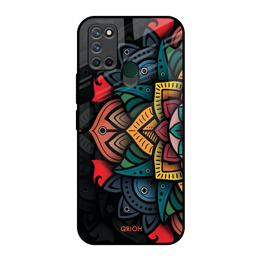 Retro Gorgeous Flower Realme 7i Glass Back Cover Online