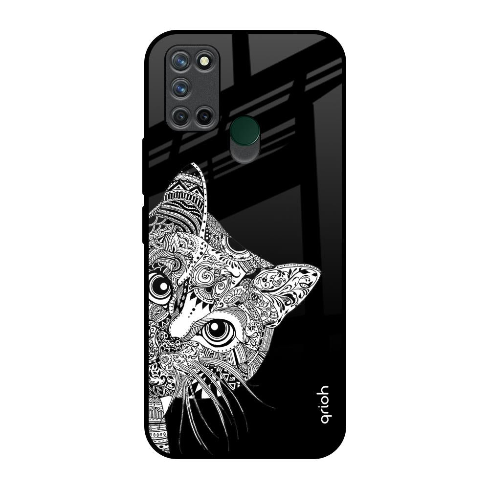 Kitten Mandala Realme 7i Glass Back Cover Online