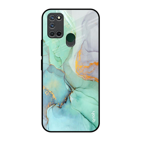 Green Marble Realme 7i Glass Back Cover Online