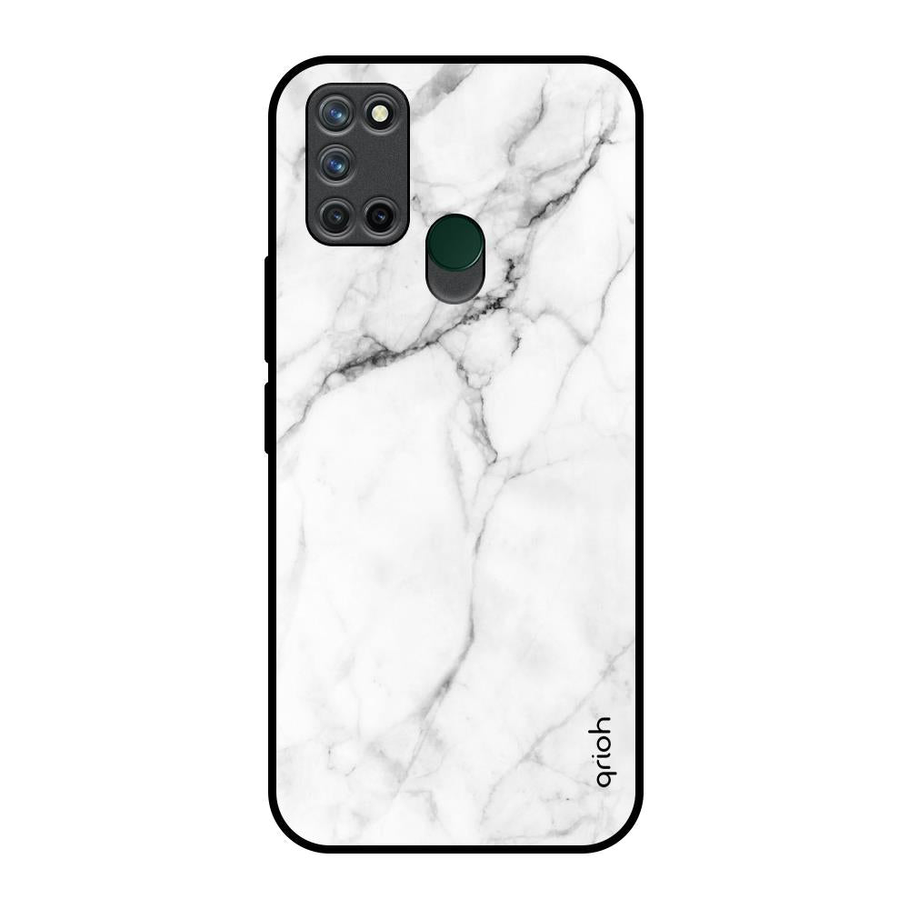 Modern White Marble Realme 7i Glass Back Cover Online