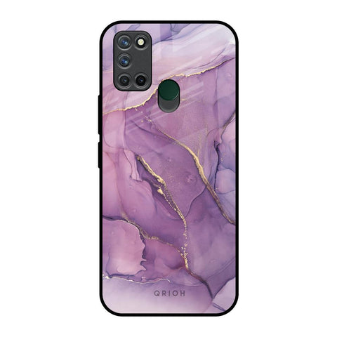 Purple Gold Marble Realme 7i Glass Back Cover Online