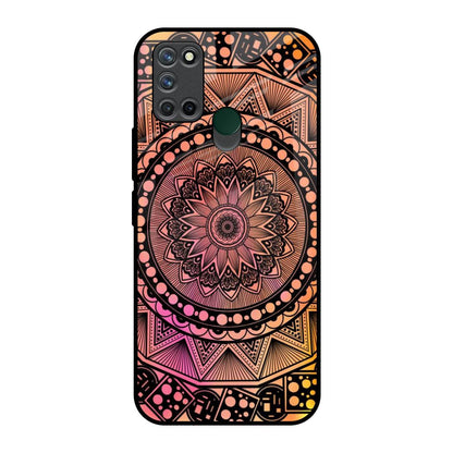Floral Mandala Realme 7i Glass Back Cover Online