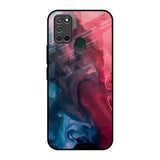 Blue & Red Smoke Realme 7i Glass Back Cover Online