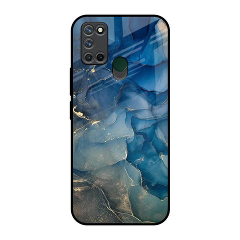 Blue Cool Marble Realme 7i Glass Back Cover Online