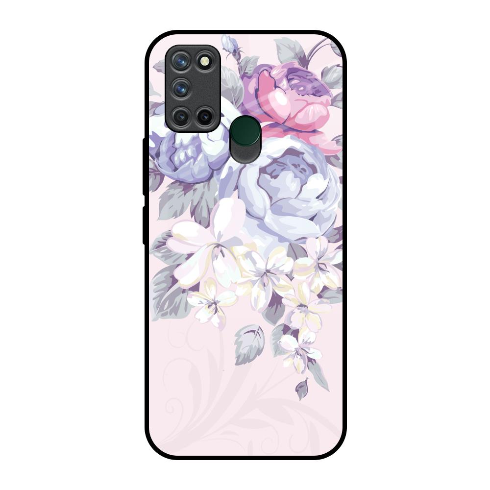 Elegant Floral Realme 7i Glass Back Cover Online