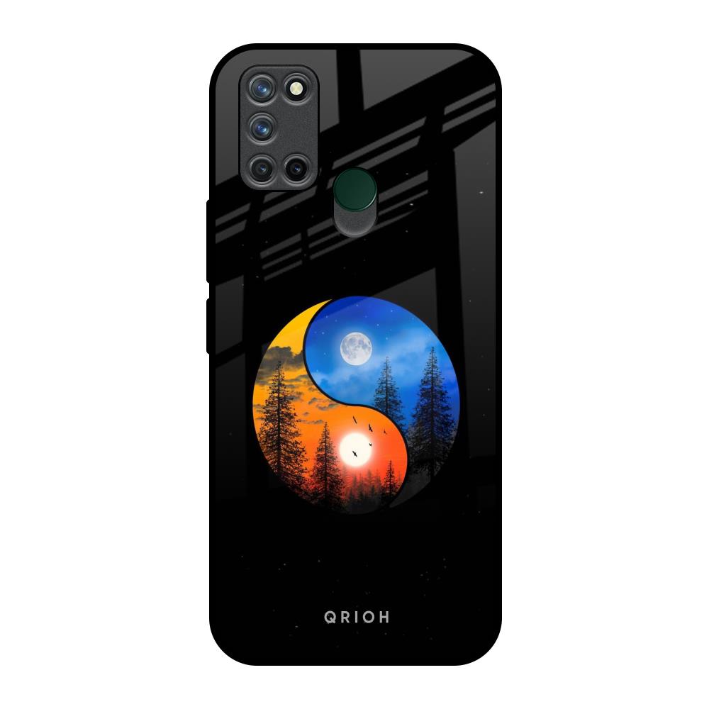 Yin Yang Balance Realme 7i Glass Back Cover Online