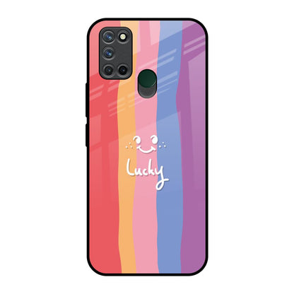 Lucky Abstract Realme 7i Glass Back Cover Online
