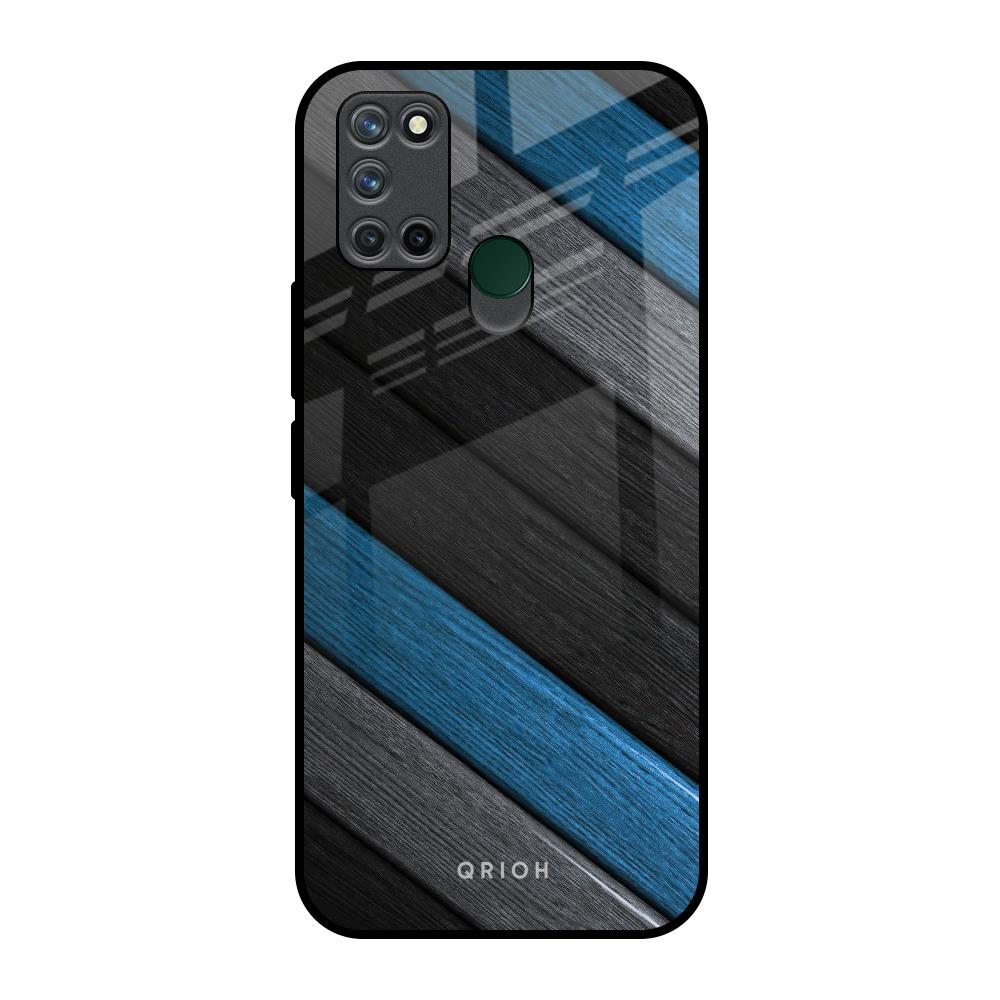 Multicolor Wooden Effect Realme 7i Glass Back Cover Online