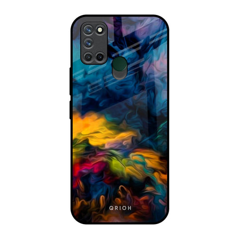 Multicolor Oil Painting Realme 7i Glass Back Cover Online