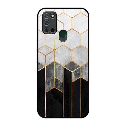 Tricolor Pattern Realme 7i Glass Back Cover Online