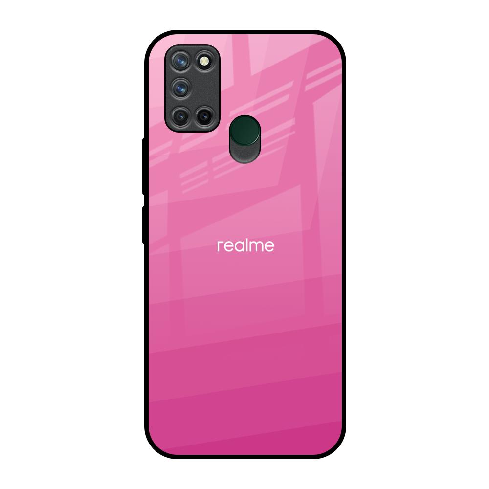 Pink Ribbon Caddy Realme 7i Glass Back Cover Online