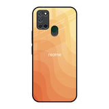 Orange Curve Pattern Realme 7i Glass Back Cover Online