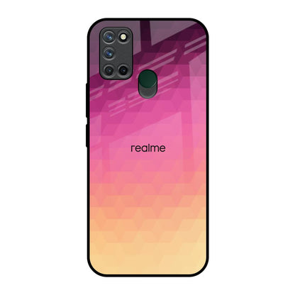 Geometric Pink Diamond Realme 7i Glass Back Cover Online